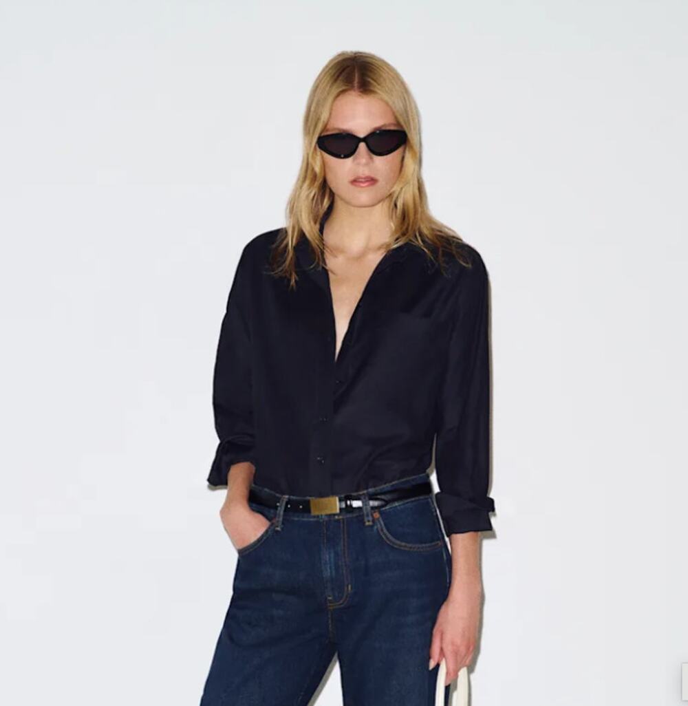 Eli Oversized Shirt Reformation Black Size S